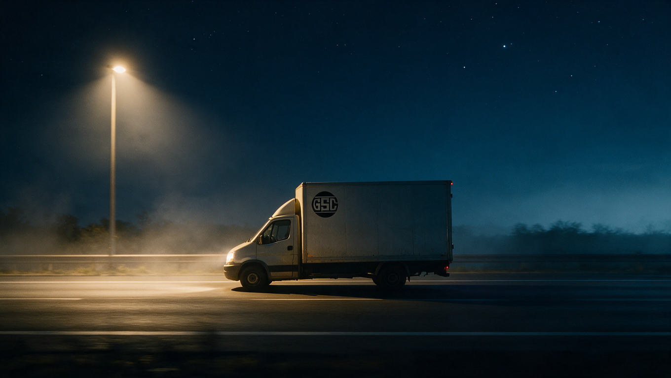 TrackShip Pro delivery truck on the road